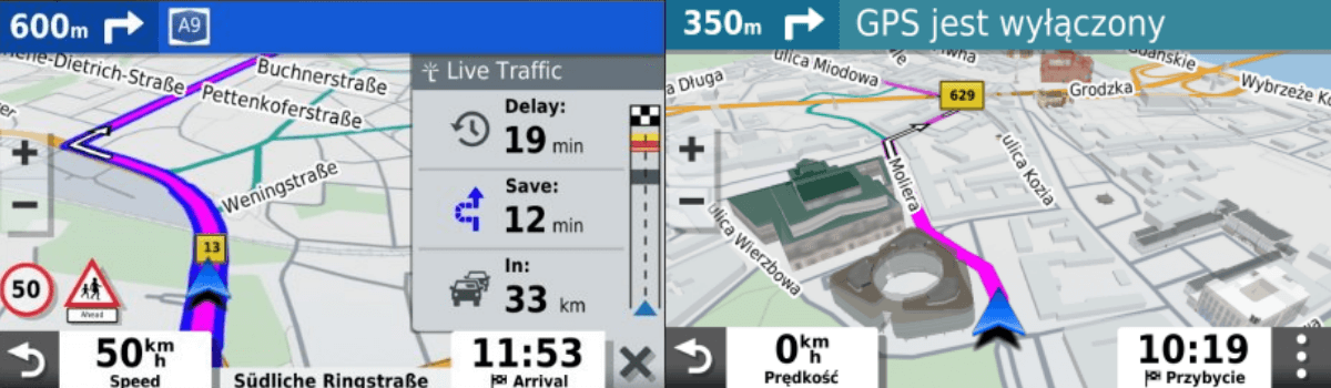 mapy w nawigacjach garmin